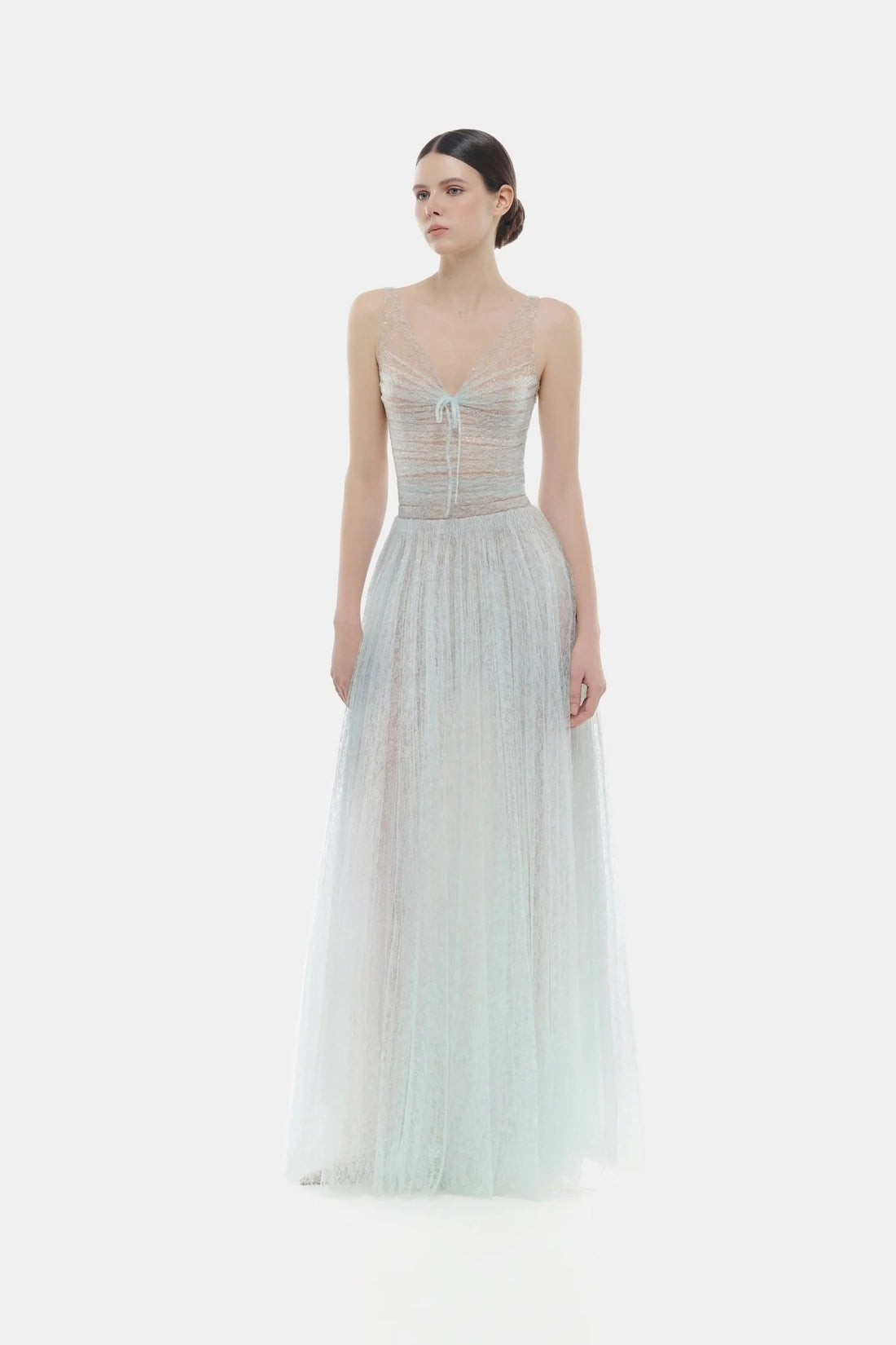 Montsand Blue Drapped Maxi Dress
