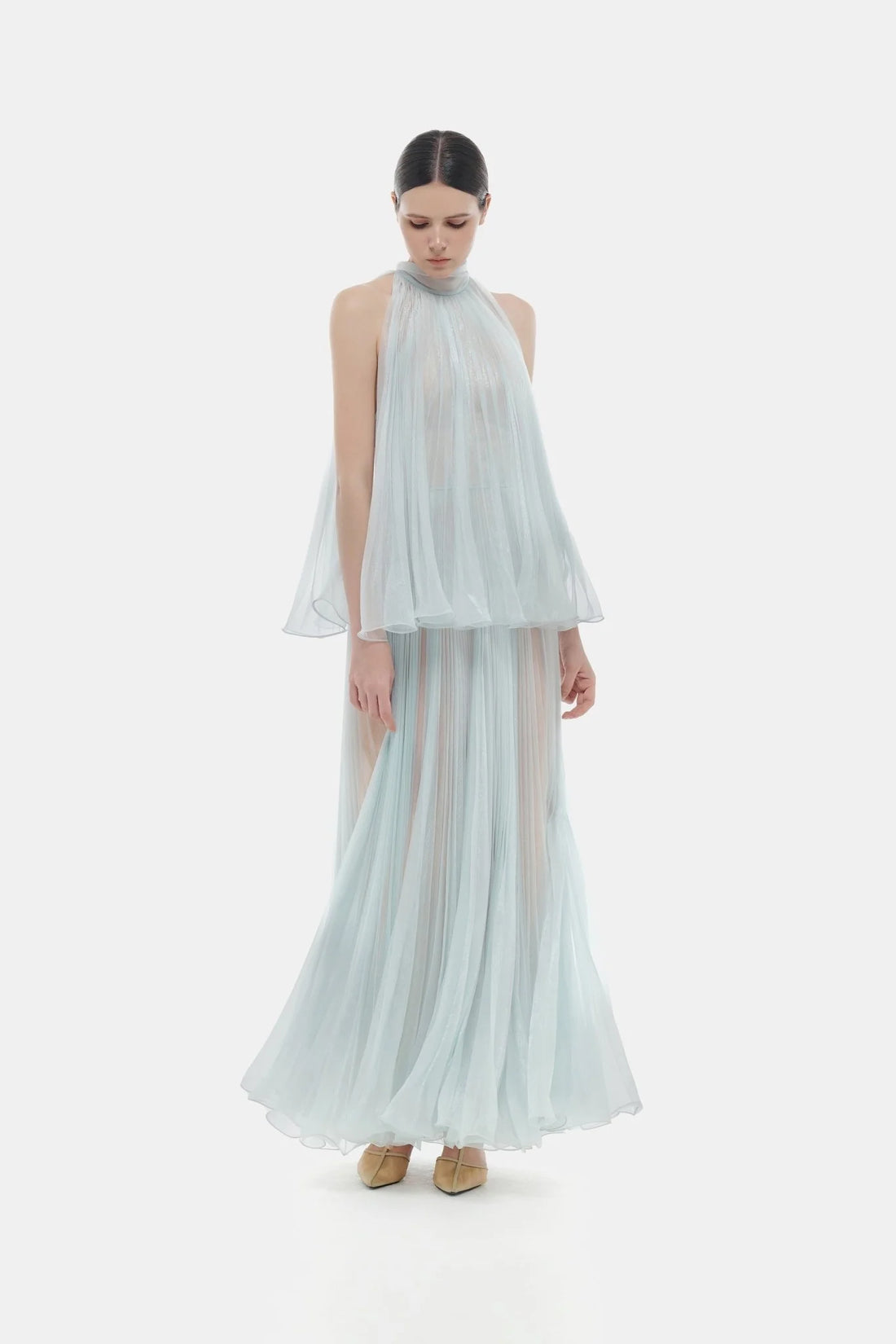 Montsand Blue Pleated Dress