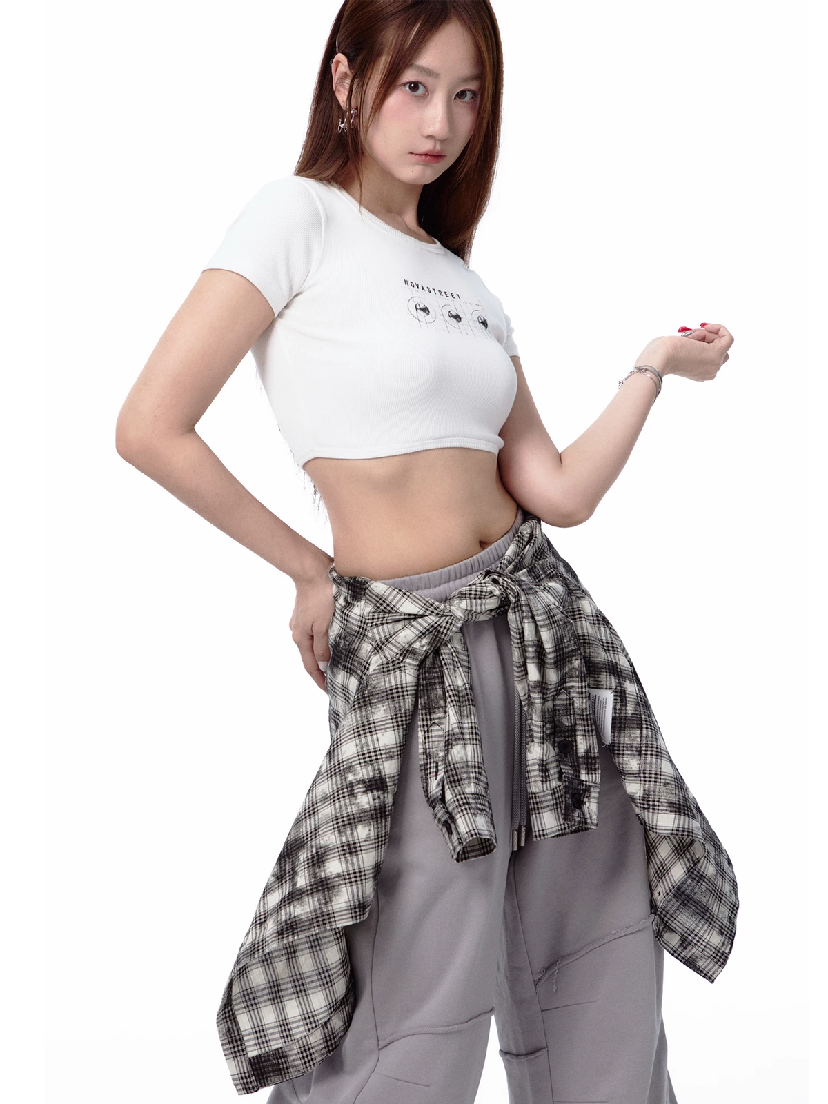 Nova Street Slim Fit Crop Tee (2color)