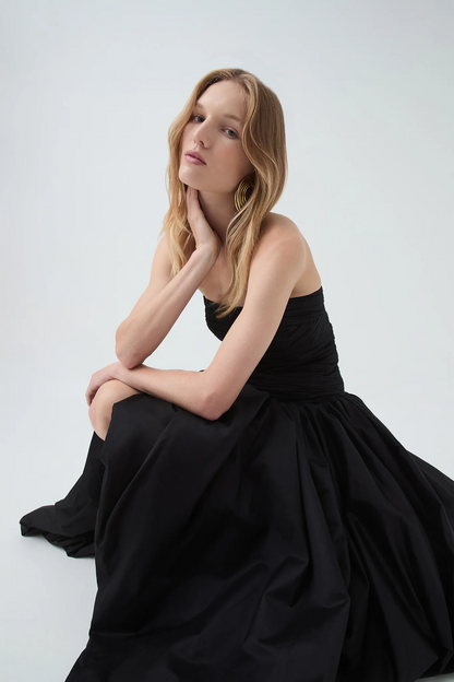 Aje Violette Bubble Hem Maxi Dress(Black)
