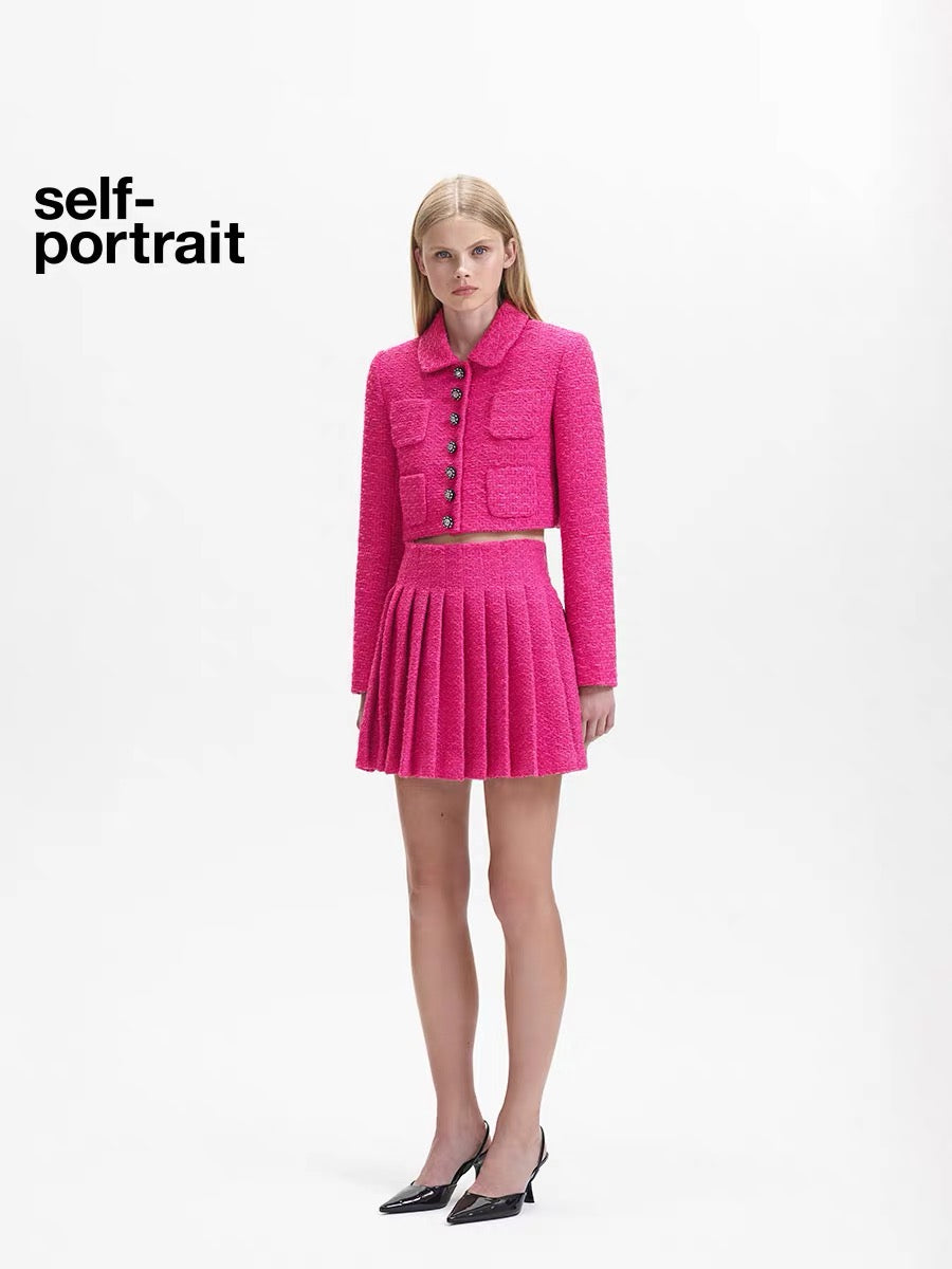 Self-Portrait PINK BOUCLE JACKET