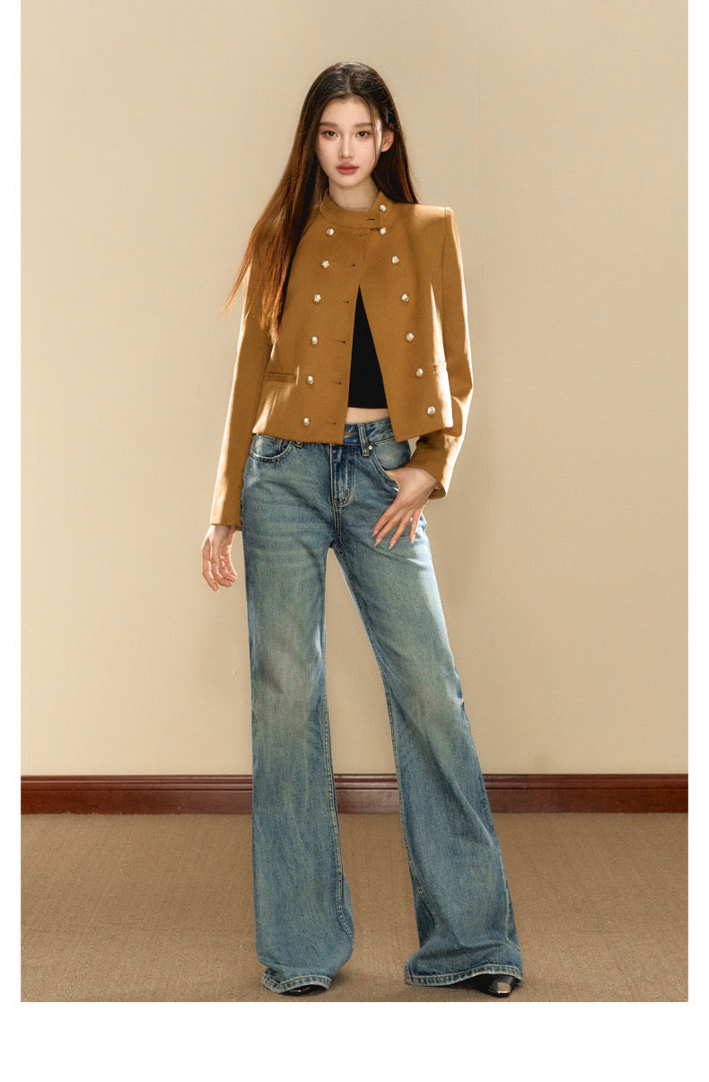 OShea Caramel Jacket &amp; High Waist Jeans