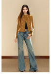 OShea Caramel Jacket & High Waist Jeans