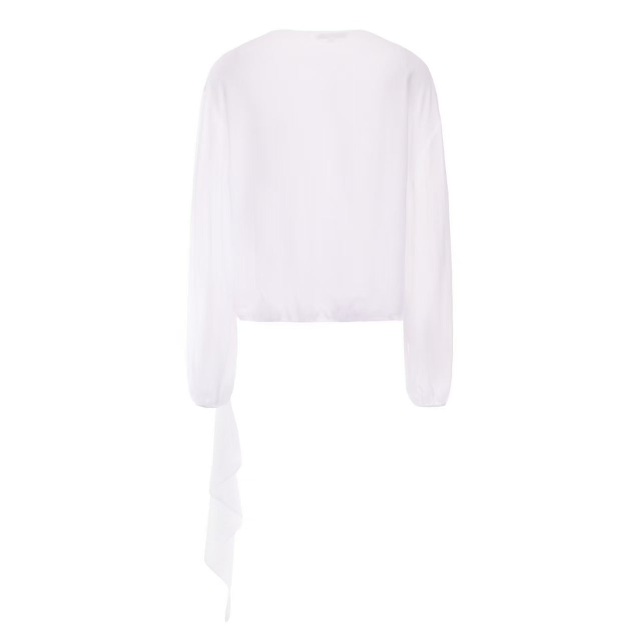 Kingwen White V-neck ribbon shirt  + lace up shorts set (seperate)
