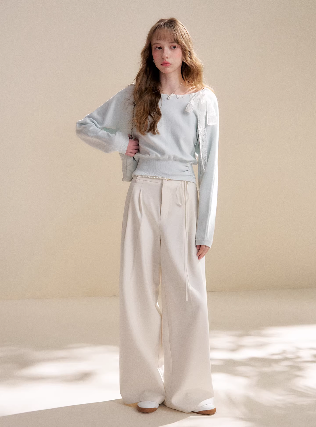 Kroche KP2075 Lace ribbon knitted top