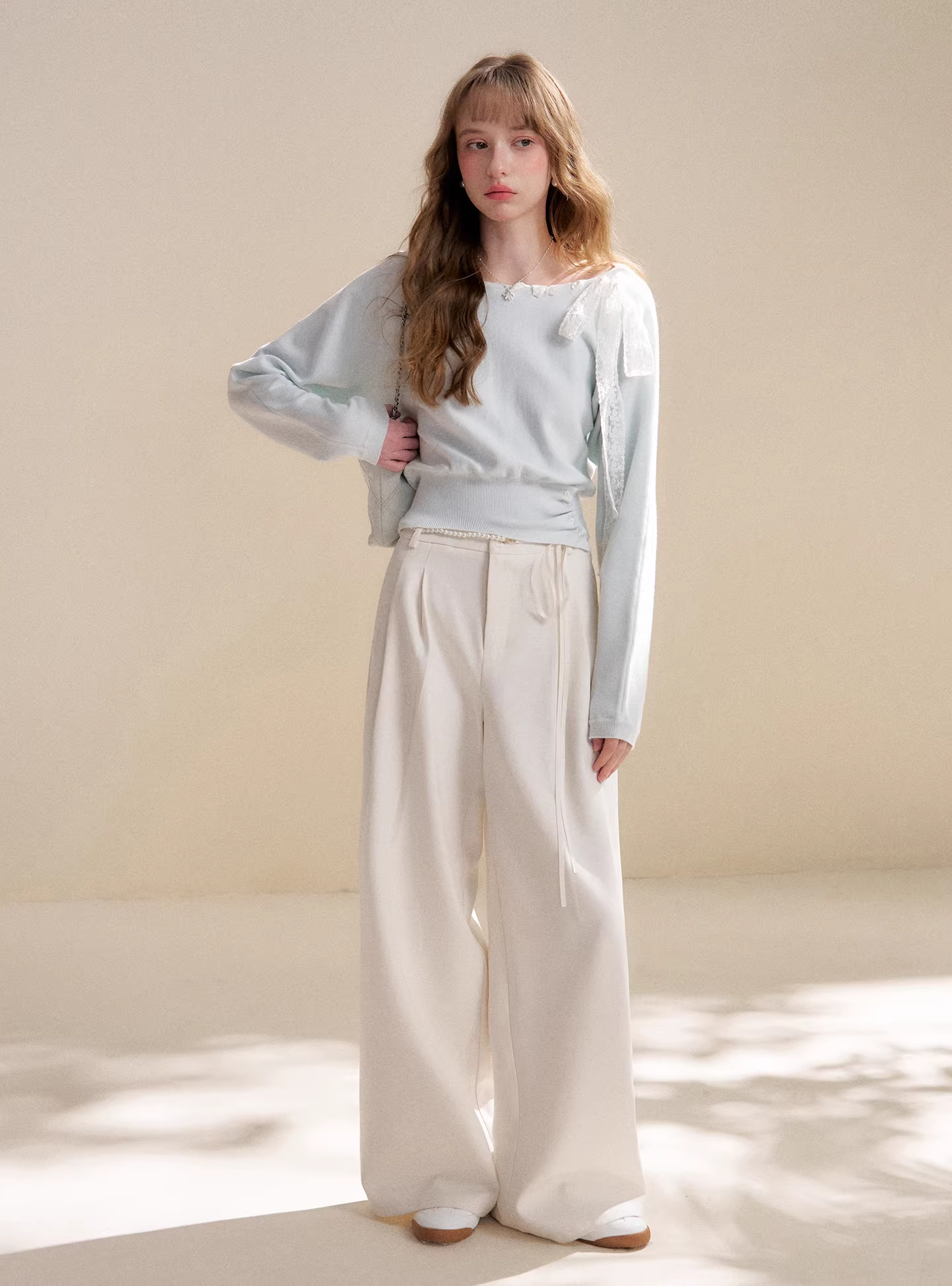 Kroche KP2075 Lace ribbon knitted top