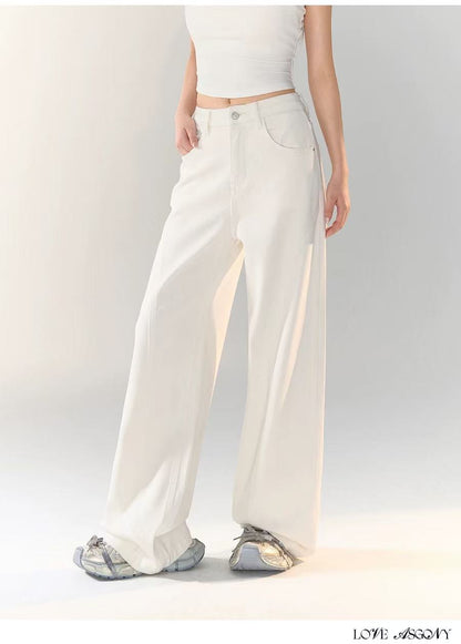 AsGony ASG24741 Straight-leg white jeans