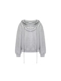 AsGony Scalloped Lace Hoodie(2color)