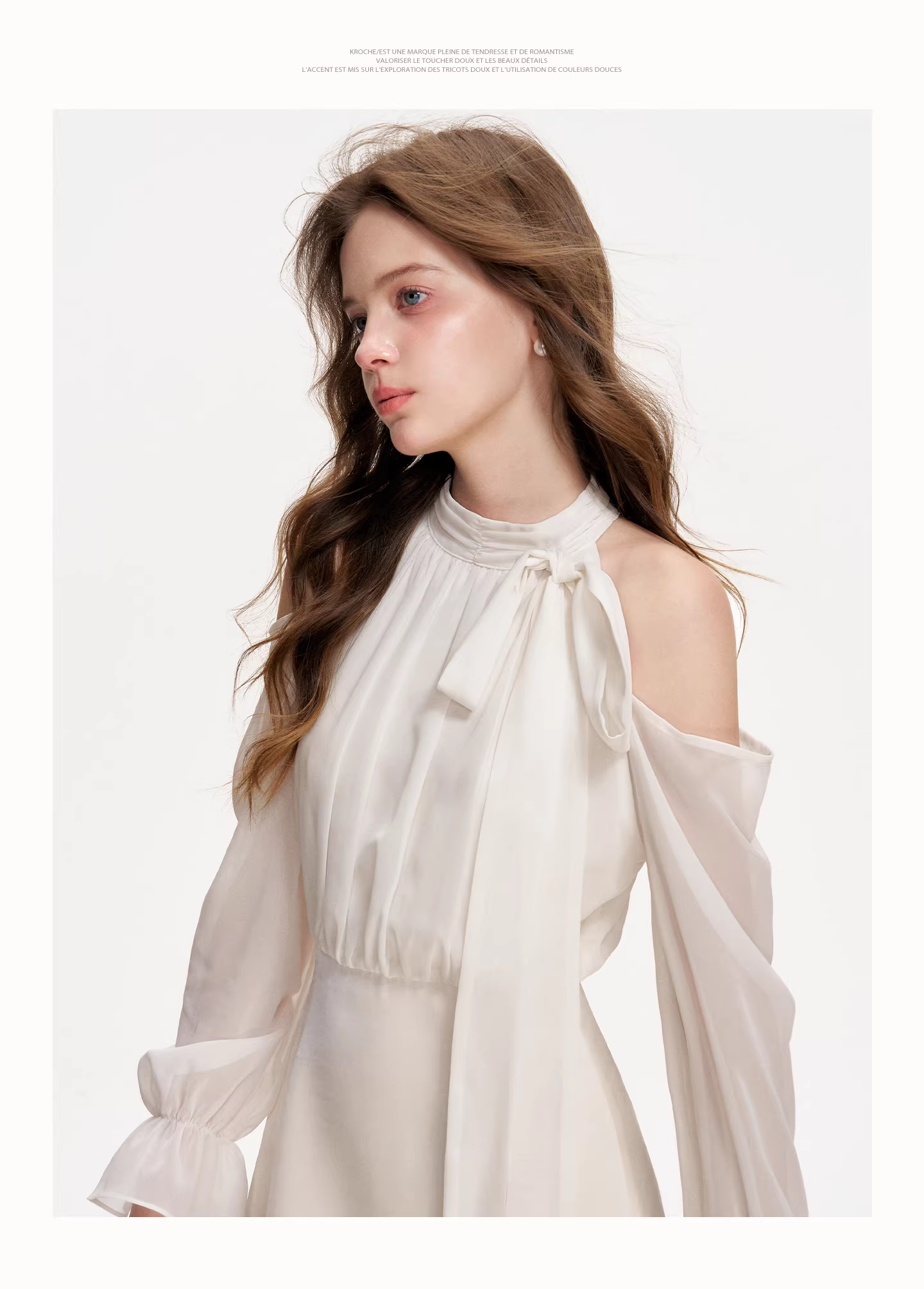 Kroche KR4060 Satin patchwork neck hanging dress