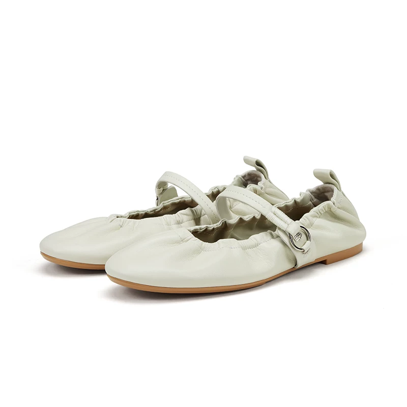 BREADTREE Hand-Gathered Mary Jane Ballet Flats(4color)