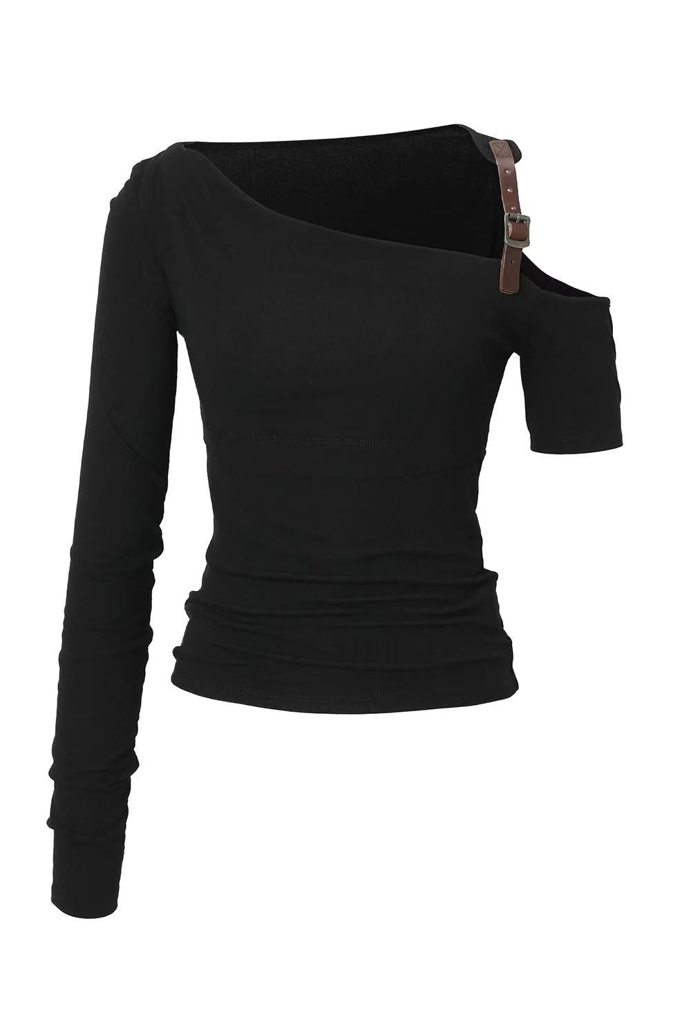 Threetimes Belt drape top (2color)