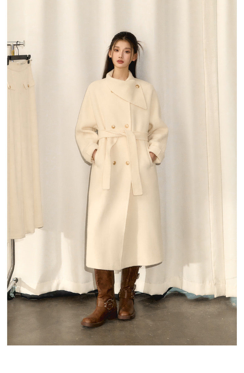 OShea Lapel Maxi Coat-white