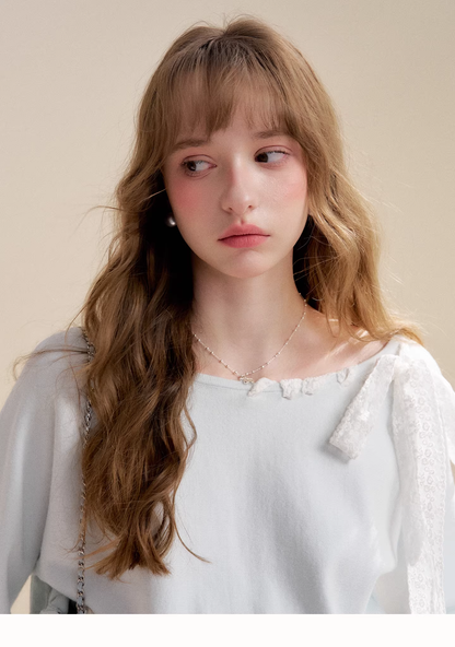 Kroche KP2075 Lace ribbon knitted top