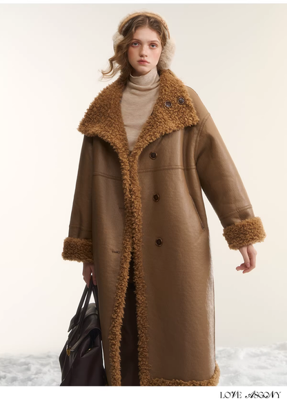 AsGony ASG25560 double-sided long sherpa coat(2color)