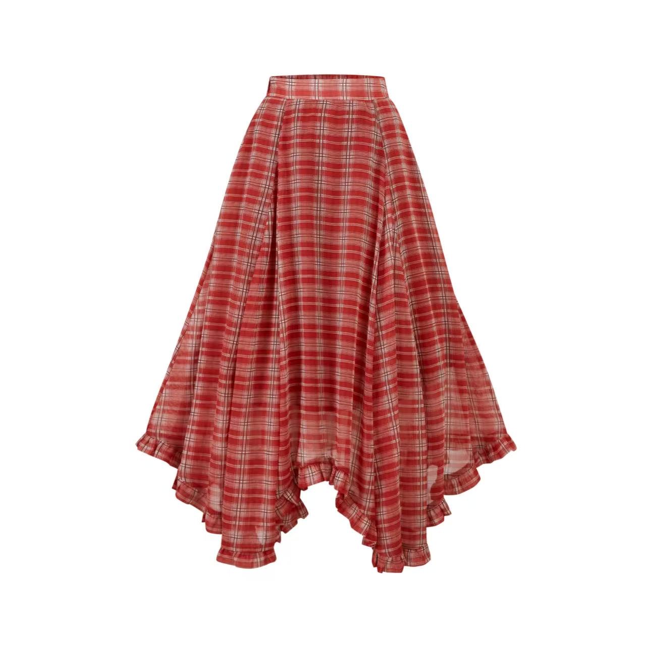 Lafreedom LAF350410&amp;LAF350411 Tie up top+plaid skirt set (2color)