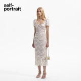 Self-Portrait CREAM CORD LACE MIDI DRESS