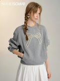 SOMESOWE Pearl Bow Hoodie(2color)