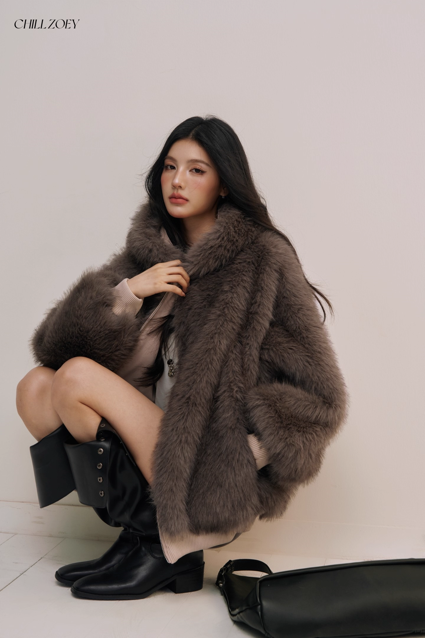 Chill Zoey M690325 Double Side Fur Coat