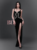 Bandage Dress Hollow Waist Maxi Dress