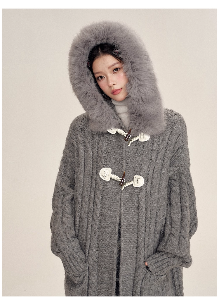 16DEWS 16D24467 Horn Button Oversize Cardigan (2color)