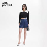 Self-Portrait BLACK CONTRAST TOP