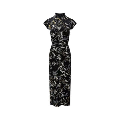 FINDYAWINGS Silver Black Cheongsam(2length)