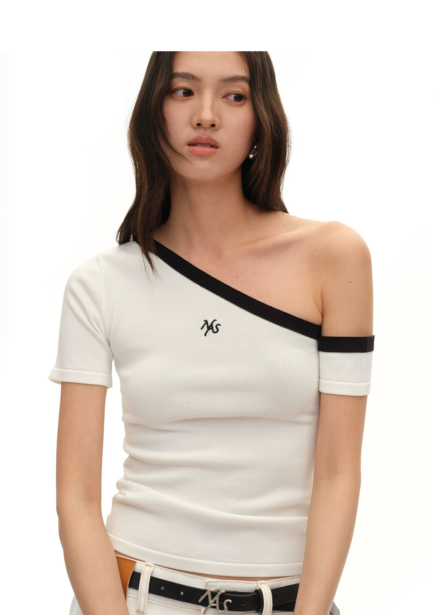 NAWS NAW-T012426 Ice Hem One-shoulder Fitted Top