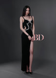 Bandage Dress Hollow Waist Maxi Dress