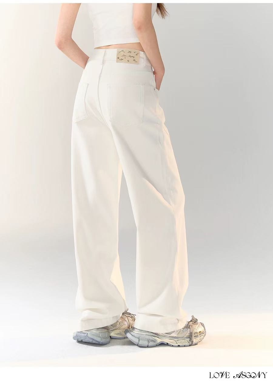 AsGony ASG24741 Straight-leg white jeans