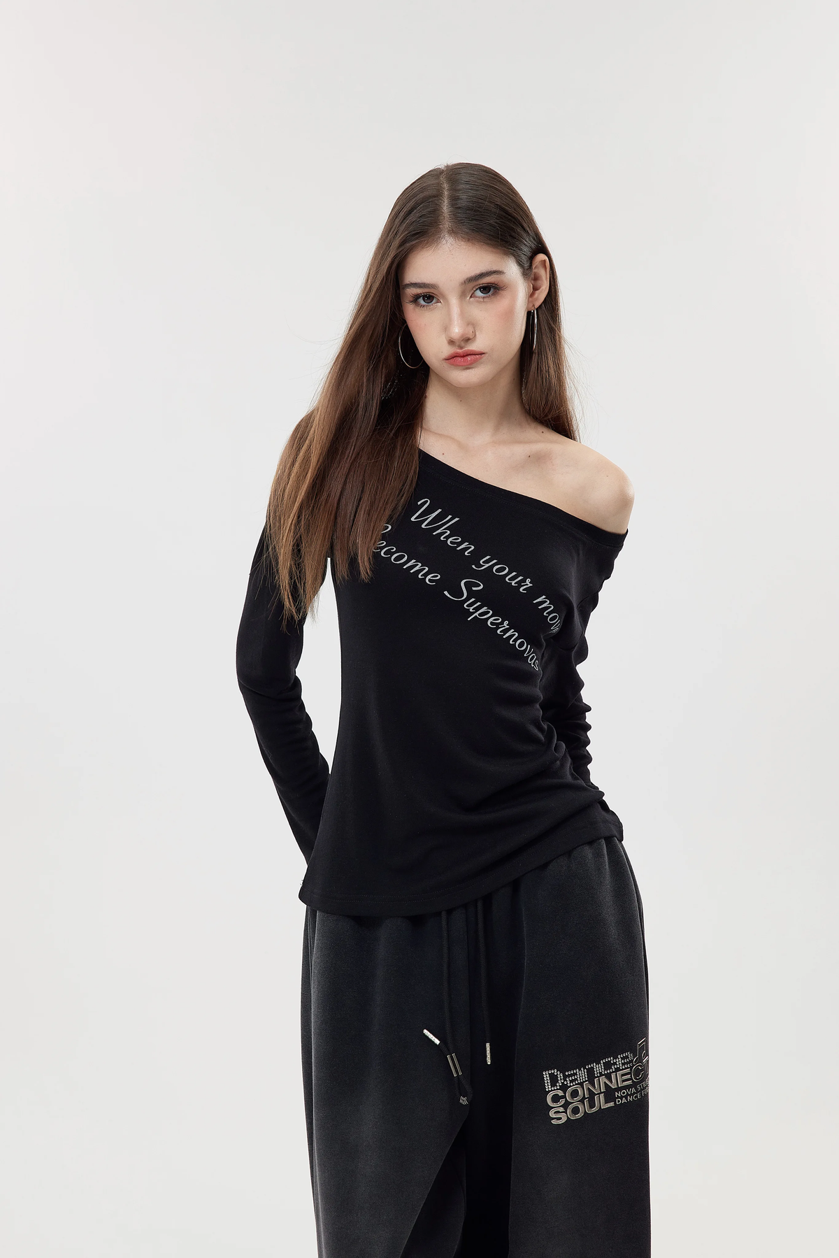 Nova Street Ice Silk One Shoulder Tee (3color)