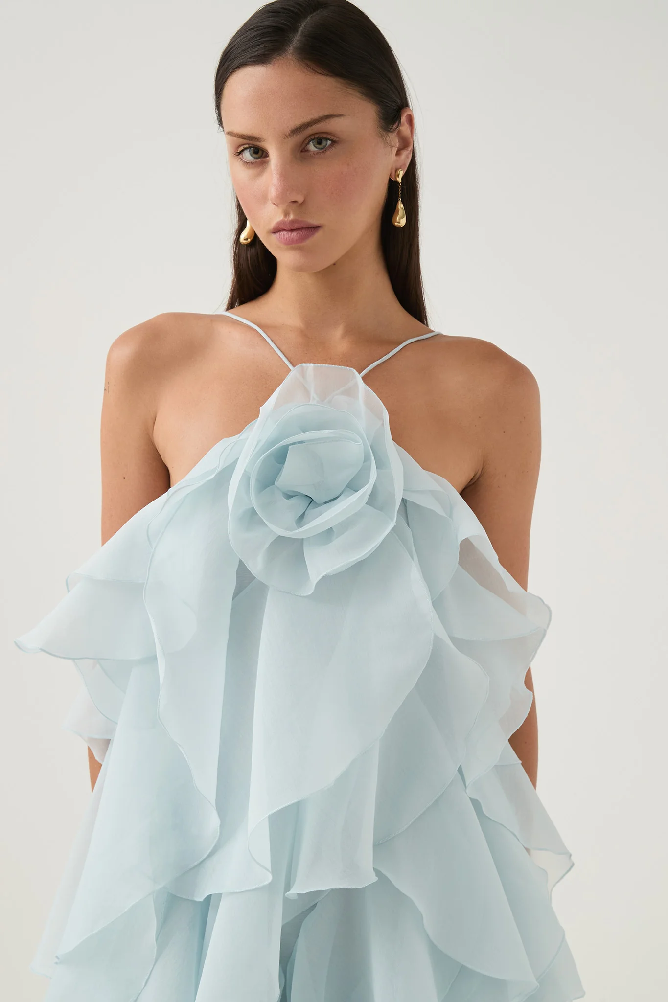 Aje Pandorea Layered Maxi Dress(Silver blue)