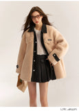 AsGony ASG31026 Short Fleece Coat - Apricot