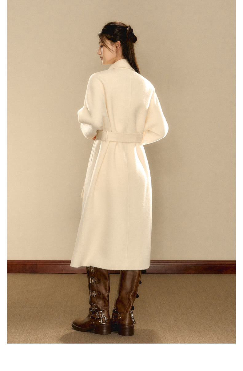 OShea Lapel Maxi Coat-white