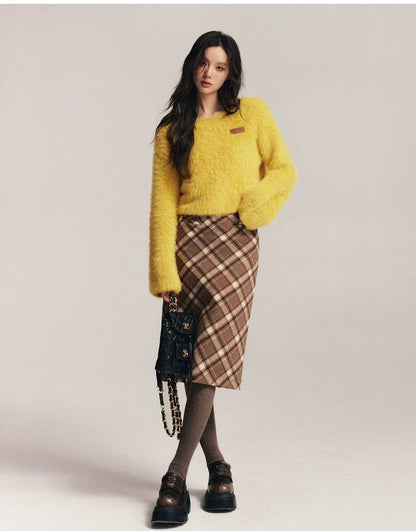 Kroche [Star Style] Plaid skirt (2 length)