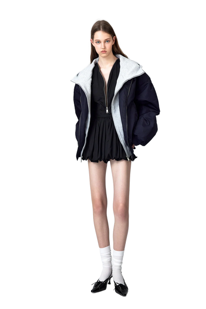 YJINGZYZJ Oversized Bomber Jacket In Blue