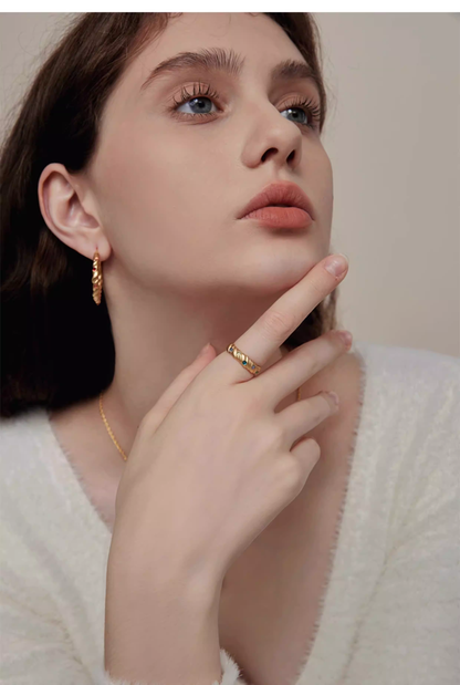 ARSIS Oil painting rose earrings