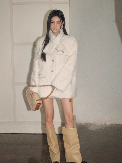 OLIVIA DUO DAWT24728 Fur Snow Coat (with scarf)