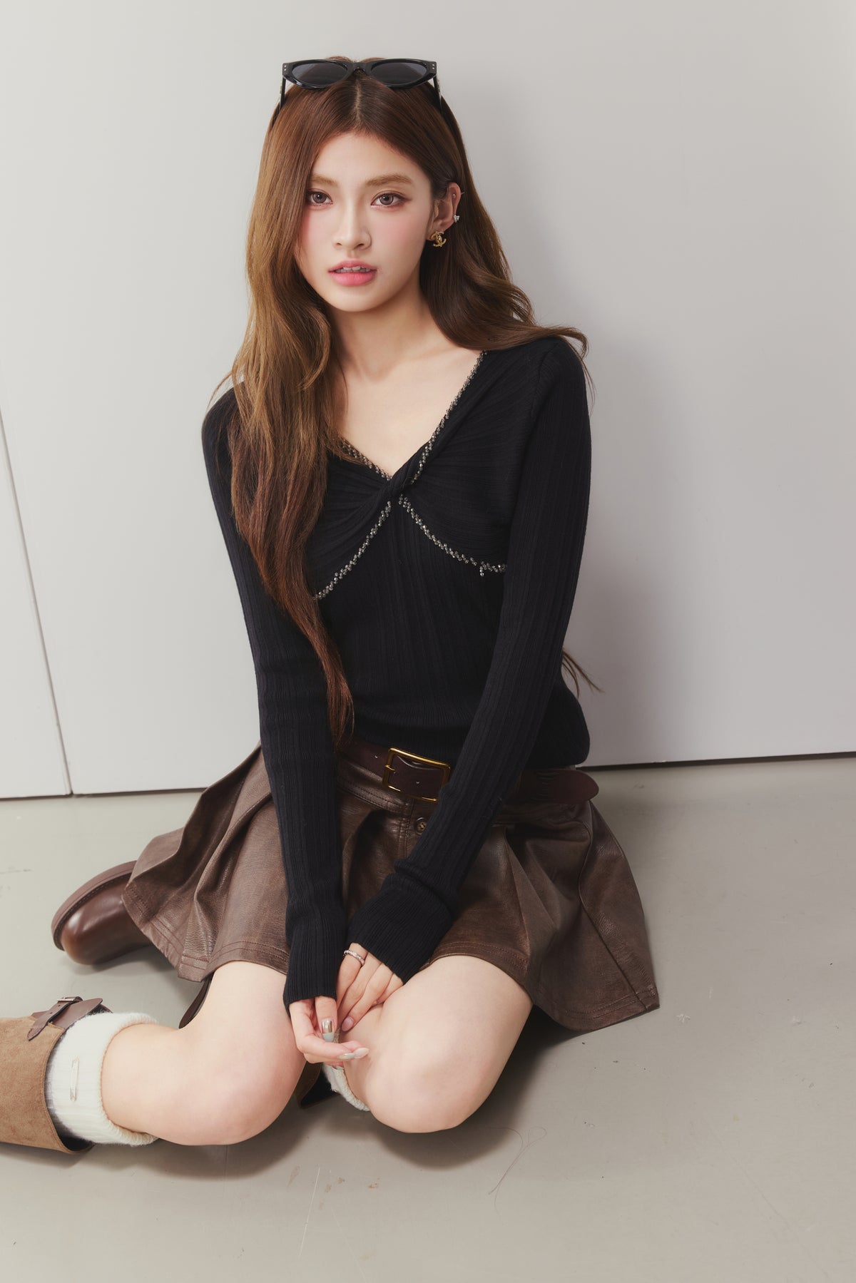 OTEBANBASS Ote260923 Beaded Twist Knot Knit Top