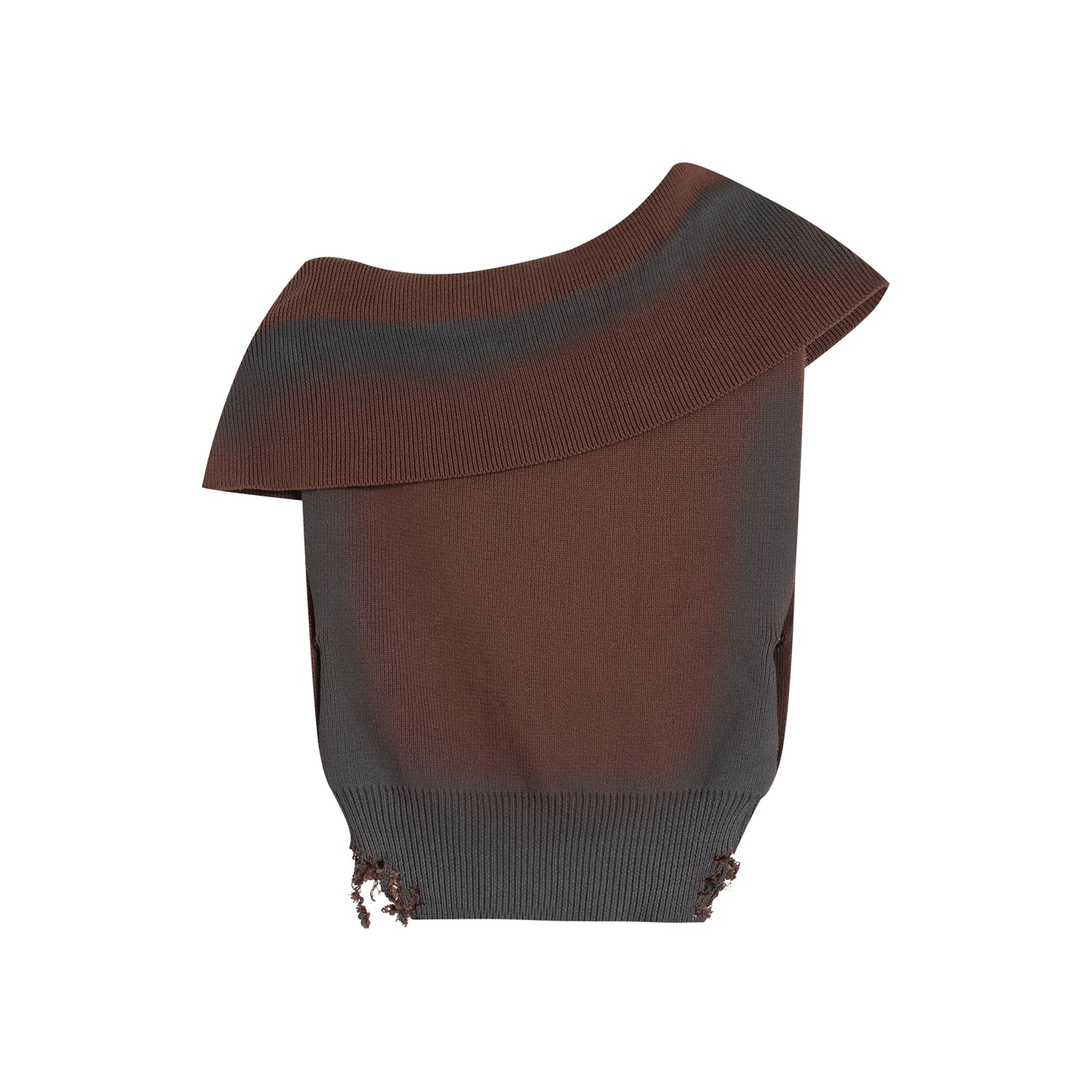 YJ1NGZYZJ One Shoulder Knit Top In Brown