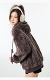 VIA PITTI SALE Brown Hoodie Winter Warm Coat