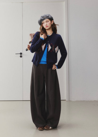 OTEBANBASS Ote260925  Argyle Color-Block Wool Knit Sweater