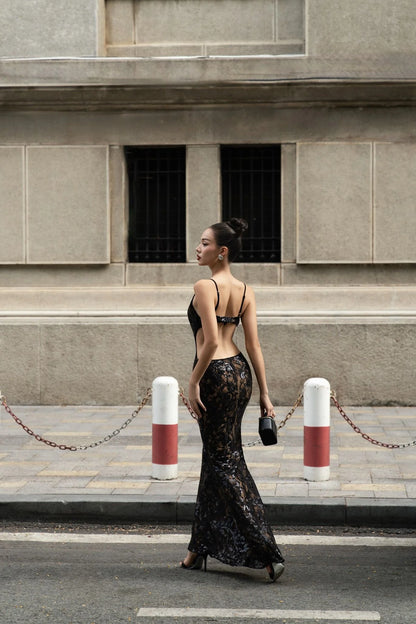 CHARMANINE BLACK LACE Dress