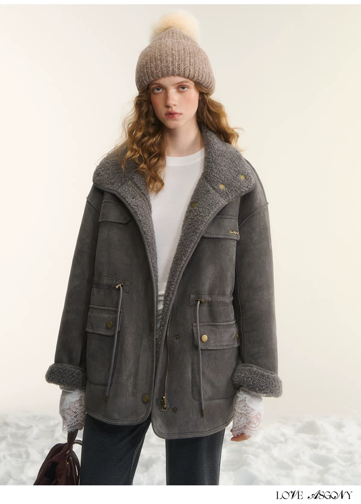 AsGony ASG25528 Reversible Thick Biker Jacket（2color)