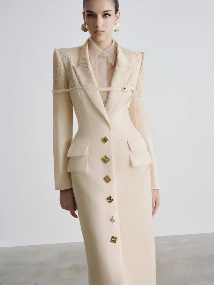 MDC CREAMY Cocoon Shaped Coat