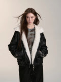 VIA PITTI V24DC121 Contrast Fur Coat(3color)