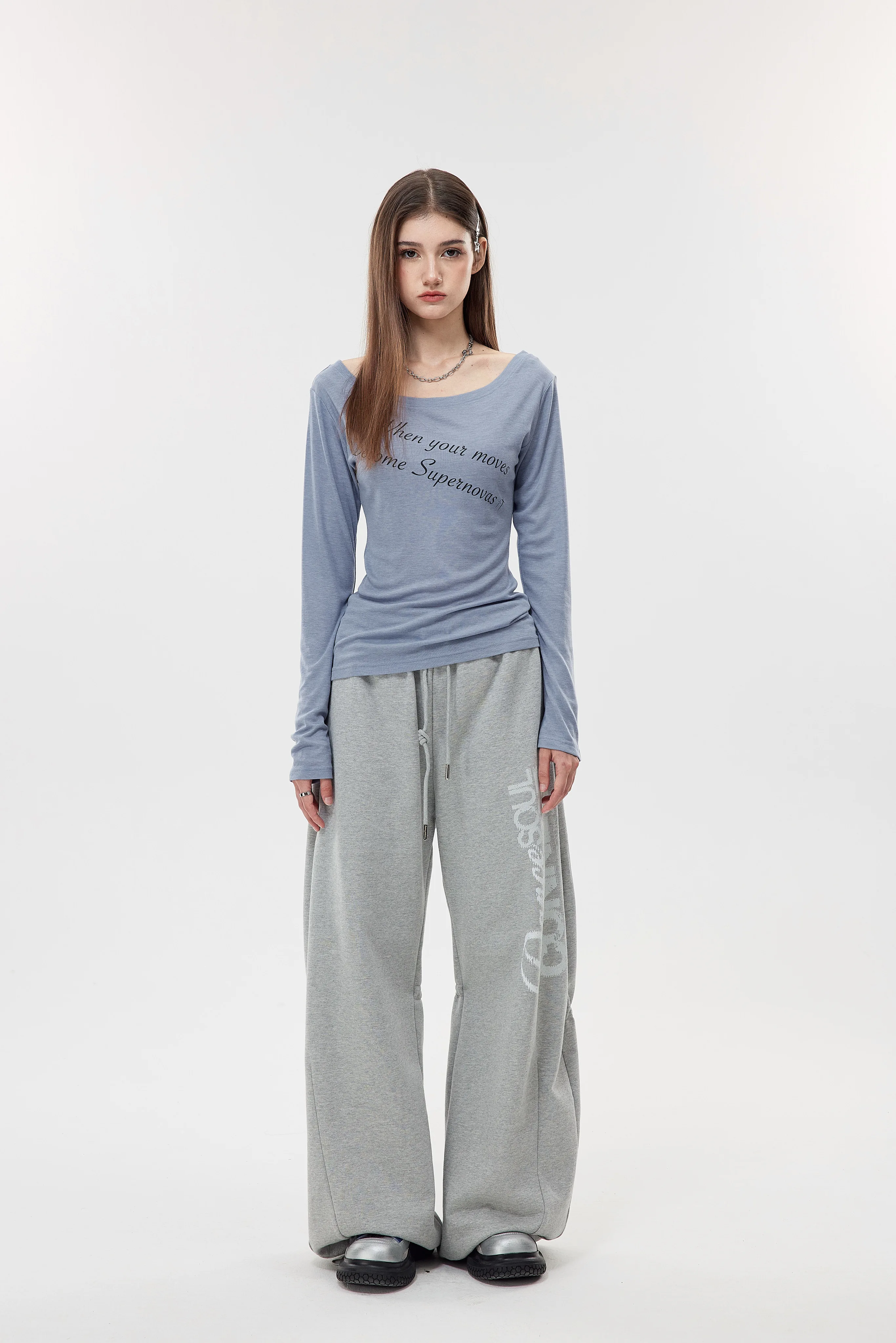 Nova Street Ice Silk One Shoulder Tee (3color)
