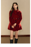 OShea 4D01D1036 Lapel Midi Coat-red