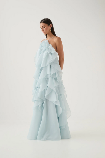 Aje Pandorea Layered Maxi Dress(Silver blue)