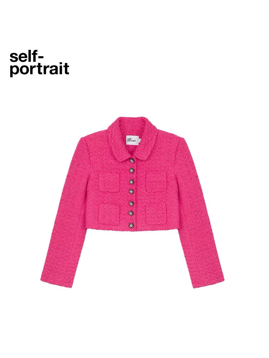 Self-Portrait PINK BOUCLE JACKET