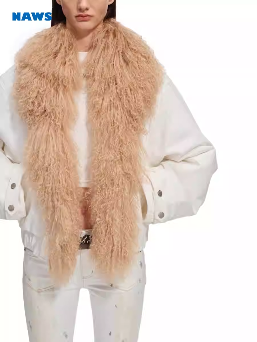 NAWS Polar Collection Down Cotton Jacket with Large Fur Collar